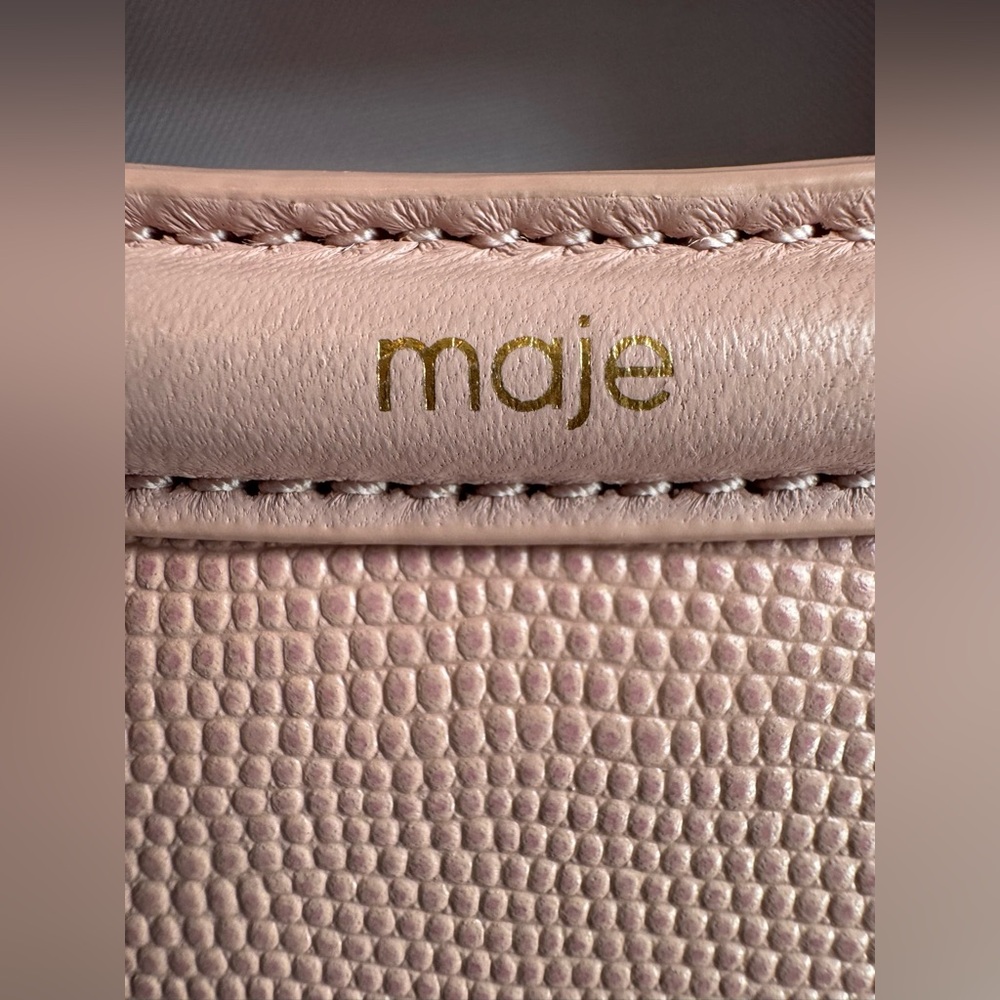 Maje M bag With Fringe - Pale Pink Leather Cross-body Purse - EUC - Picture 6 of 10